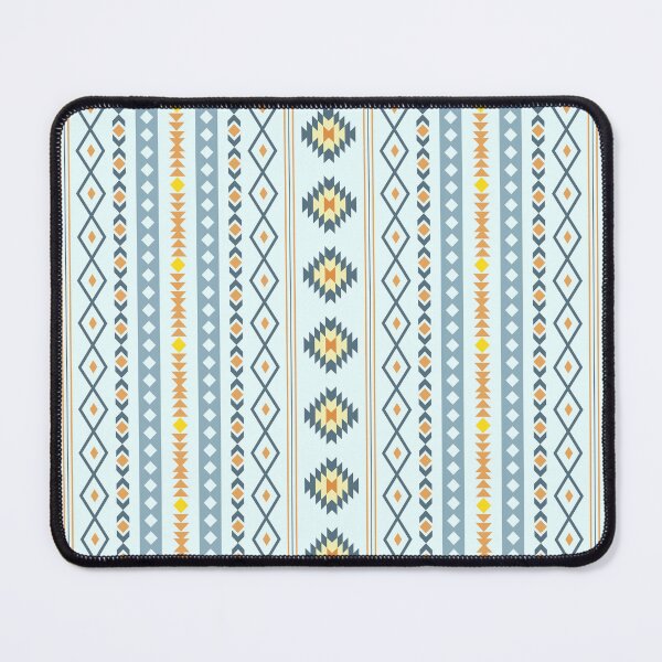 Item preview, Aztec Blue Yellow Orange Mixed Motif Pattern designed and sold by NataliePaskell.