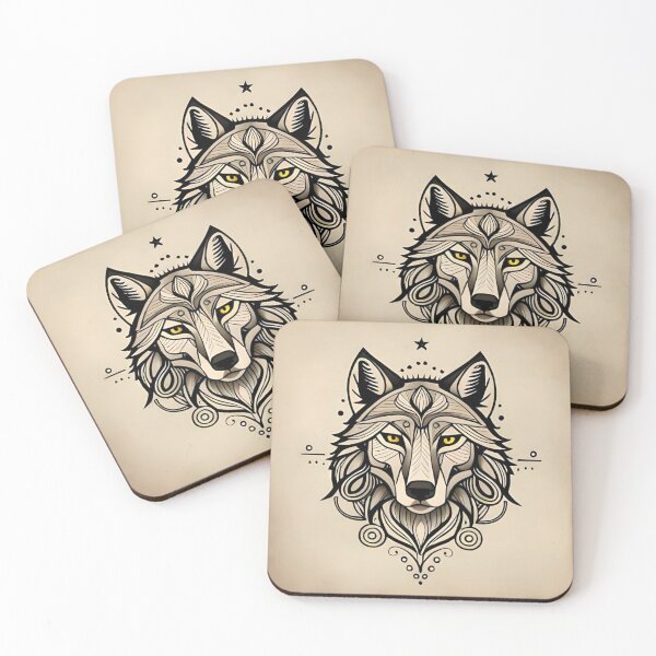 Item preview, The image of the wolf is designed in a simple 2D style. designed and sold by Arnadn.