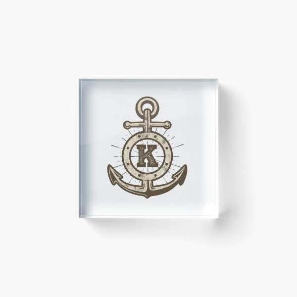 Item preview, Monogram K Vintage Anchor   designed and sold by simplymonogram.