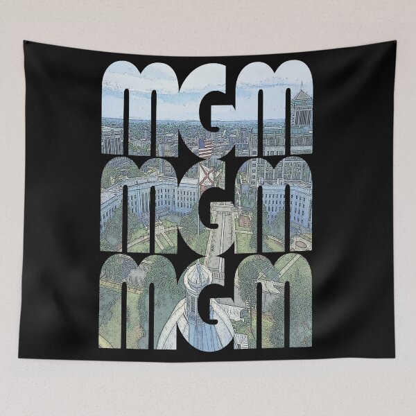 Item preview, Montgomery, Alabama MGM Morning Cityscape Repeating Pattern designed and sold by CrabbyLobster.