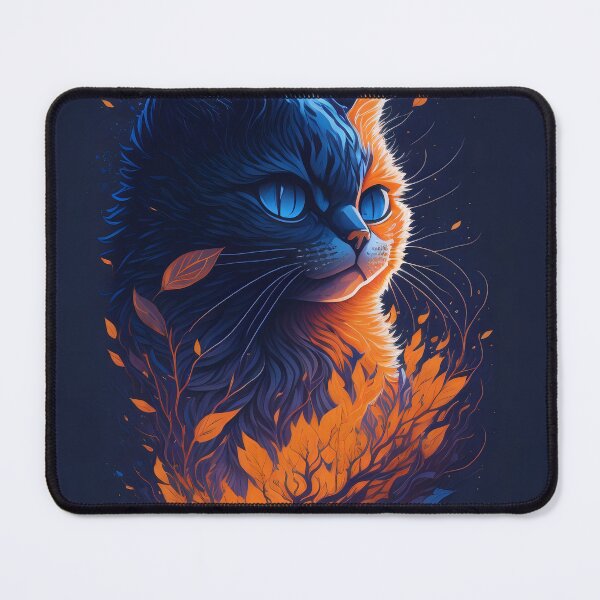 Item preview, Villainous navy orange cat designed and sold by Roporetis.