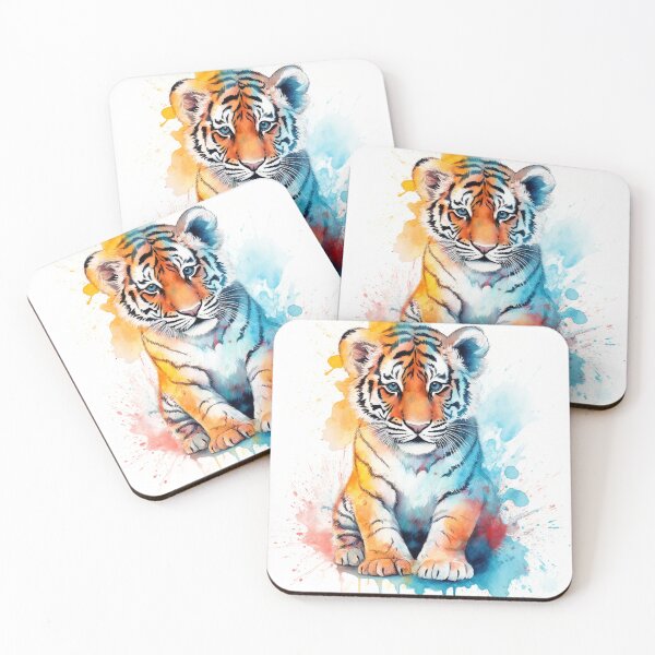 Item preview, Cute Baby Tiger Cub Watercolor designed and sold by AquarelleAvenue.