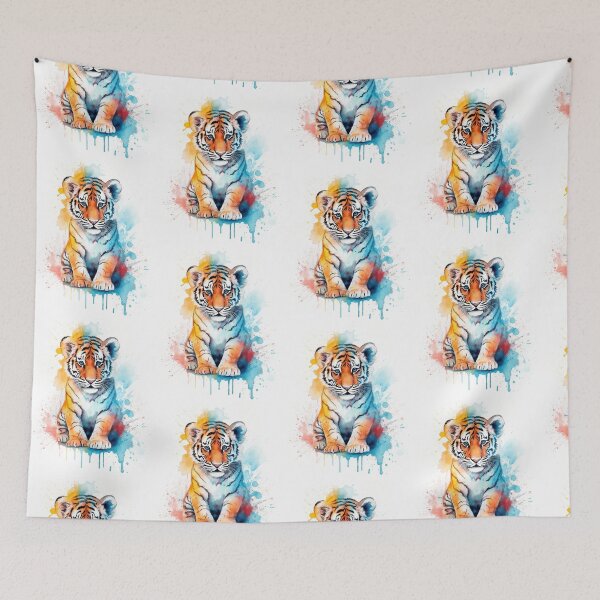 Item preview, Cute Baby Tiger Cub Watercolor designed and sold by AquarelleAvenue.