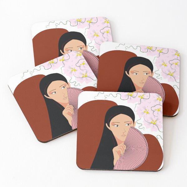 Item preview, Beautiful Chinese woman with a pink fan designed and sold by HelenIvanchenko.