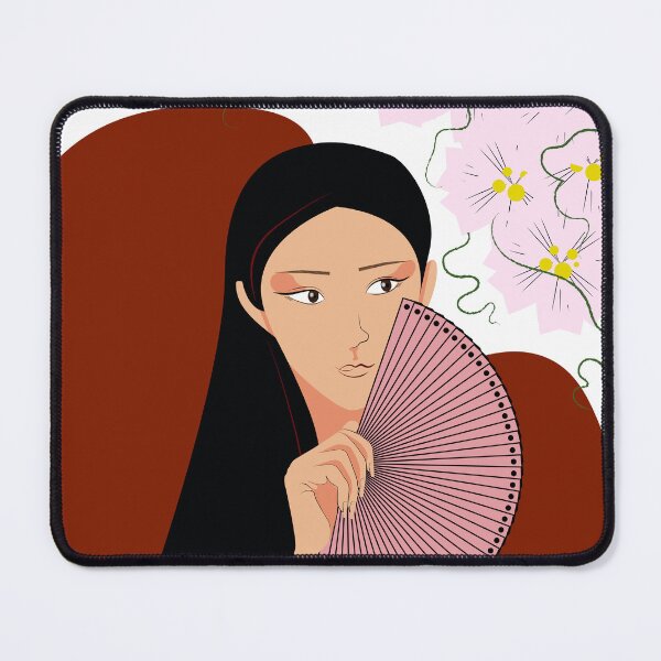 Item preview, Beautiful Chinese woman with a pink fan designed and sold by HelenIvanchenko.