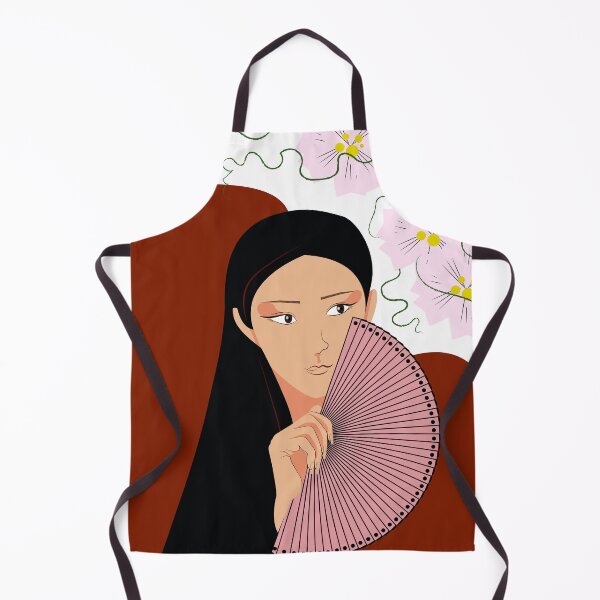 Item preview, Beautiful Chinese woman with a pink fan designed and sold by HelenIvanchenko.