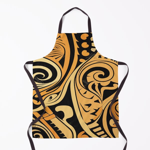 Item preview, A pattern inspired by Maori culture in black and orange designed and sold by ColorDesign38.