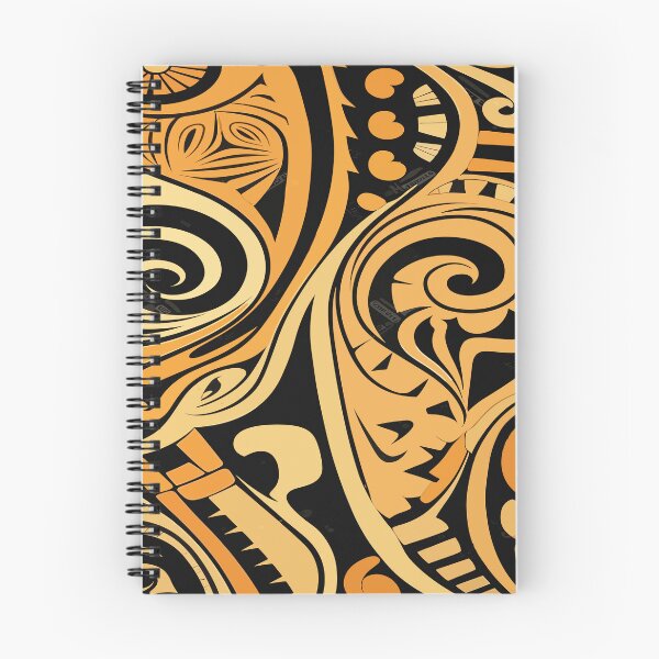 Item preview, A pattern inspired by Maori culture in black and orange designed and sold by ColorDesign38.