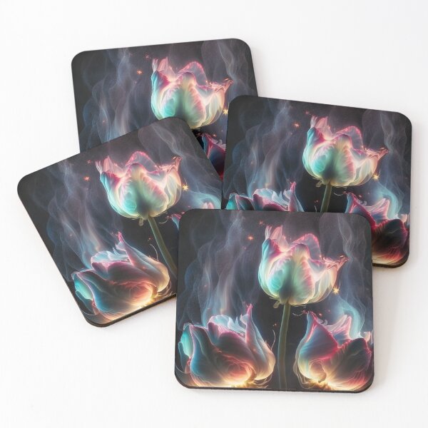 Item preview, Glowing and smoking Tulips designed and sold by Red Witch Art.