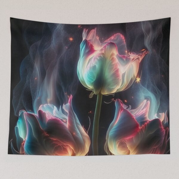 Item preview, Glowing and smoking Tulips designed and sold by Red Witch Art.