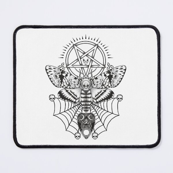 Item preview, Moth Pentagram Skulls Ouija Planchette Spiders Web designed and sold by Vicious Malicious.
