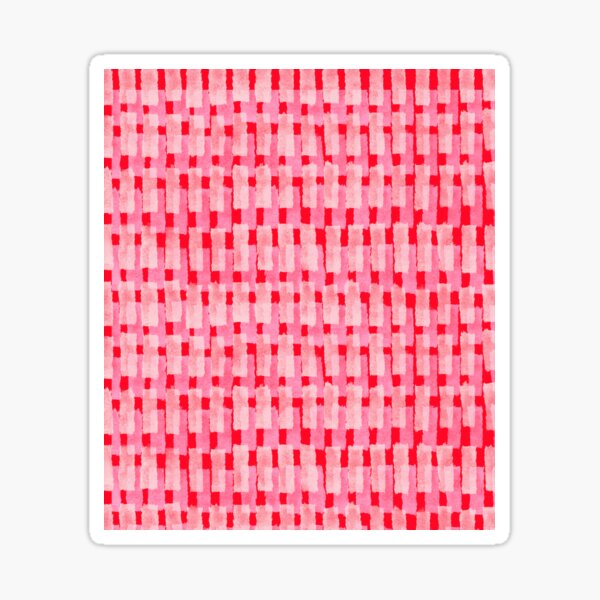 Pink and Red, Brush Strokes, Geometric Sticker