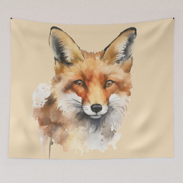 Item preview, Wildlife Watercolour Painting, Fox designed and sold by ABearWithAMouse.
