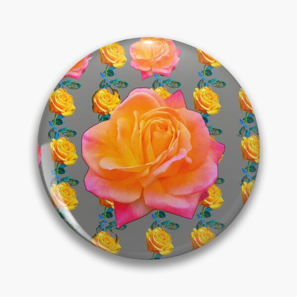 Item preview, ABSTRACT GARDEN YELLOW ROSE PATTERNS GREY ART designed and sold by sharlesart.