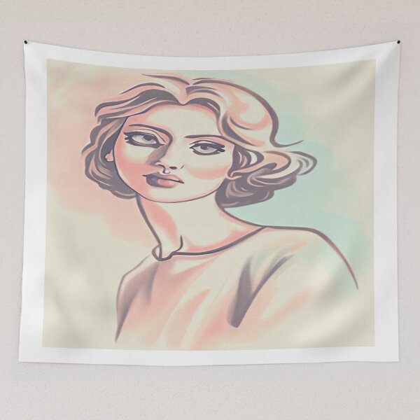 Item preview, Pastel Princess: A Delicate Portrait of a Young Woman designed and sold by victorbrunhs.