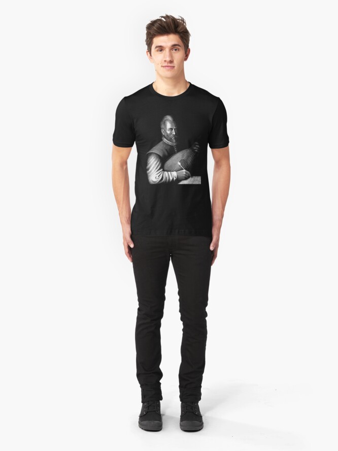 Alternate view of John Dowland with Lute Slim Fit T-Shirt