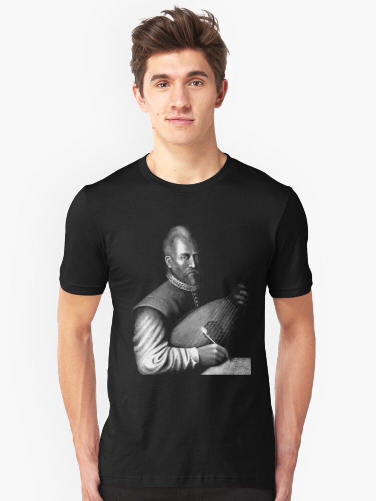 Alternate view of John Dowland with Lute Slim Fit T-Shirt