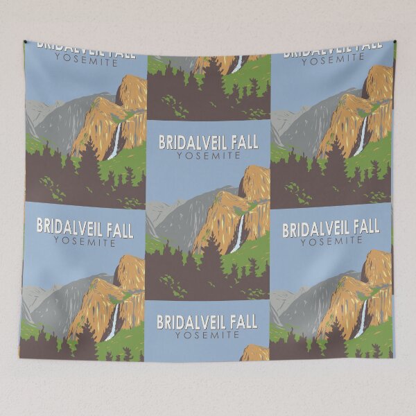 Item preview, Yosemite National Park Bridalveil Fall Travel Art Vintage designed and sold by KrisSidDesigns.