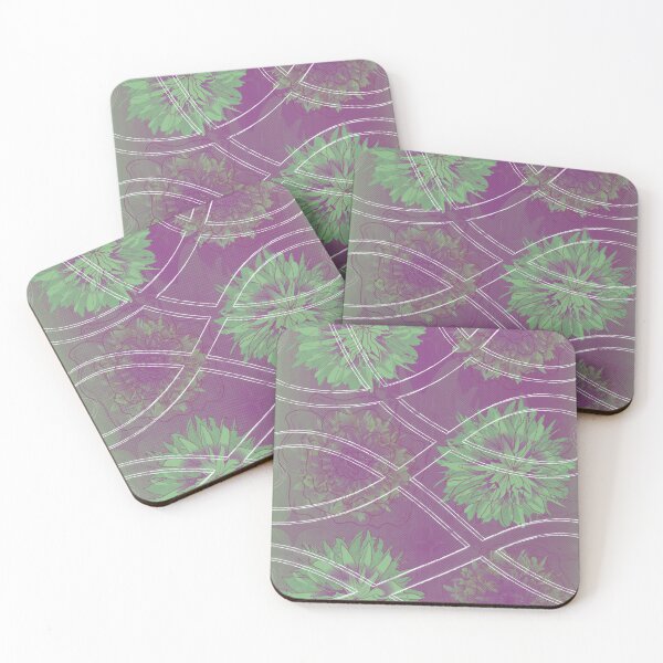 Item preview, Green + Purple Flower Pattern designed and sold by sarahsshop-.