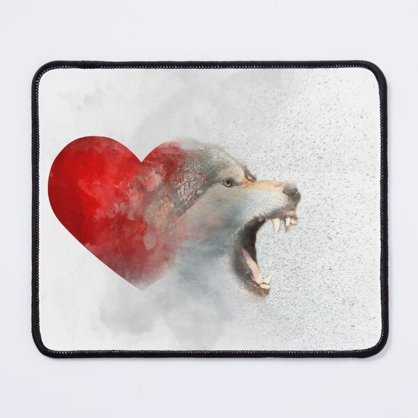 Item preview, The Love and the Hate - Colorful Wolf with Heart designed and sold by MindAsylum.