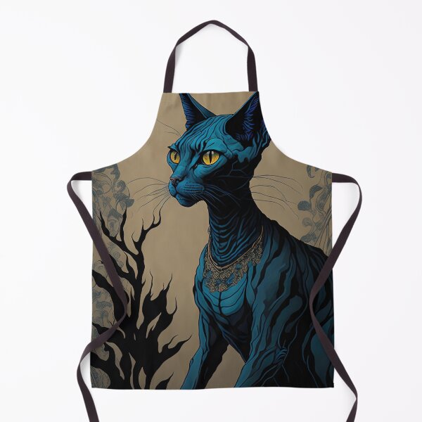 Item preview, Blue sphynx cat watercolor ink portrait designed and sold by RK - Shop.