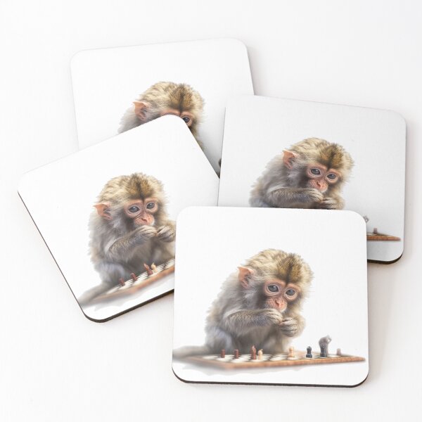 Item preview, Monkey Playing Chess designed and sold by Moth & Antler Media.