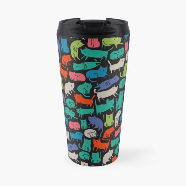 Cool Cats. Funny cute colorful pet design. Travel Mug