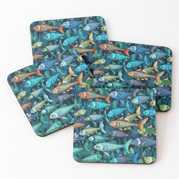 Aperçu de l'œuvre Joli motif de poisson bleu et vert créée et vendue par bostmeyer.