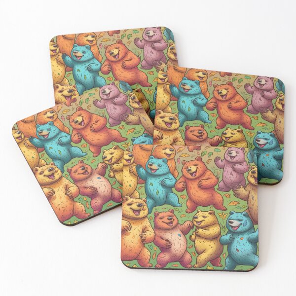 Item preview, Colorful Dancing Bears Pattern designed and sold by bostmeyer.