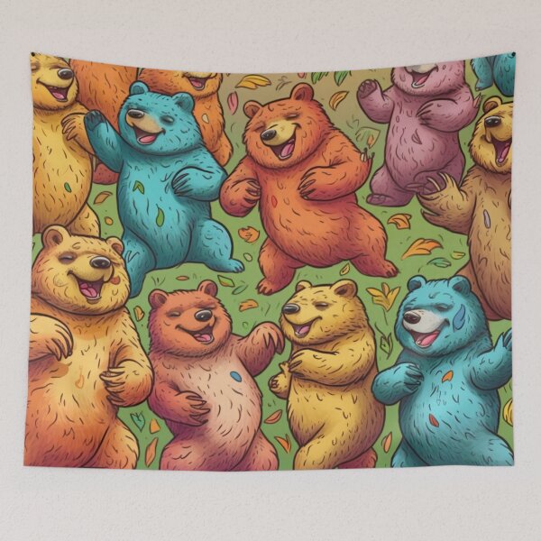 Item preview, Colorful Dancing Bears Pattern designed and sold by bostmeyer.