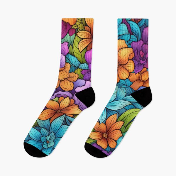 Item preview, Colorful Blue Orange Green Flowers designed and sold by bostmeyer.