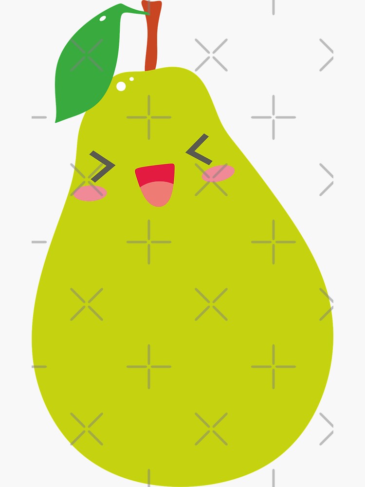 Kawaii Cute Laughing Pear Sticker By Zipzadoo Redbubble 