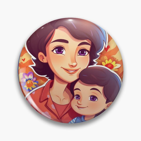 Item preview, Unbreakable Bond: Mom and Son Cartoon Sticker designed and sold by Roshenjolie.