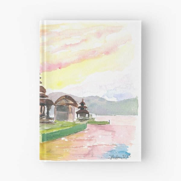 Item preview, Bali Fascinating Pura Bratan Temple with Sun over the Lake designed and sold by artshop77.