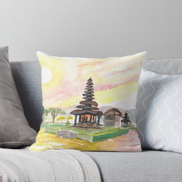 Item preview, Bali Fascinating Pura Bratan Temple with Sun over the Lake designed and sold by artshop77.