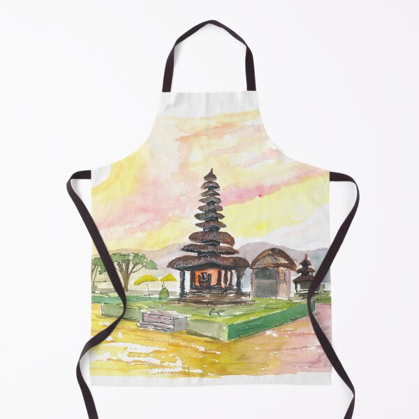 Item preview, Bali Fascinating Pura Bratan Temple with Sun over the Lake designed and sold by artshop77.