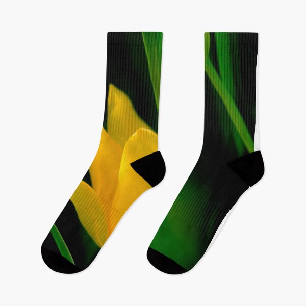Item preview, Yellow tulips on black background designed and sold by olena2552.