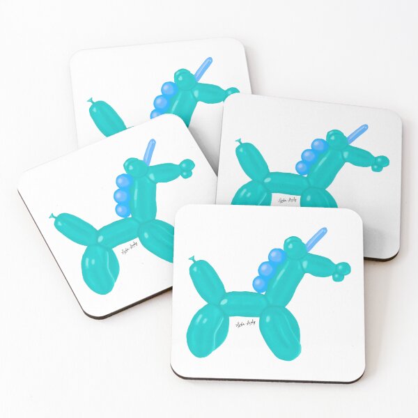 Item preview, Balloon unicorn artwork green/blue- white background designed and sold by Studio Lydia  Lovely.