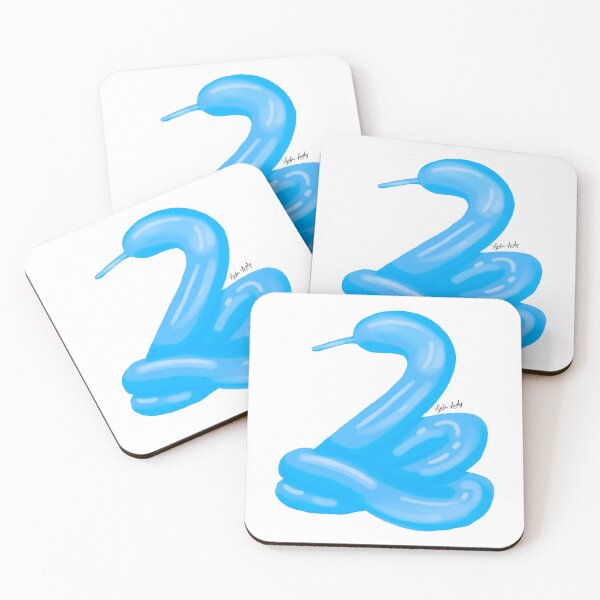 Item preview, Balloon snake artwork blue- white background designed and sold by Studio Lydia  Lovely.