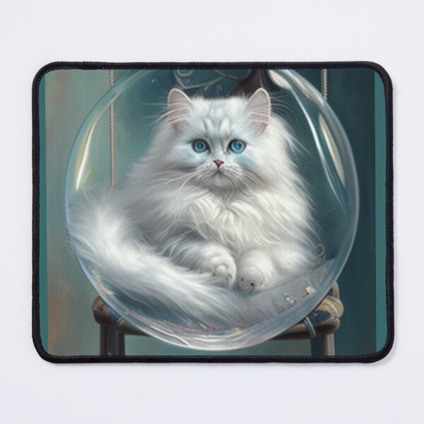 Item preview, Beautifull white cat in bubble designed and sold by zedvonzee.