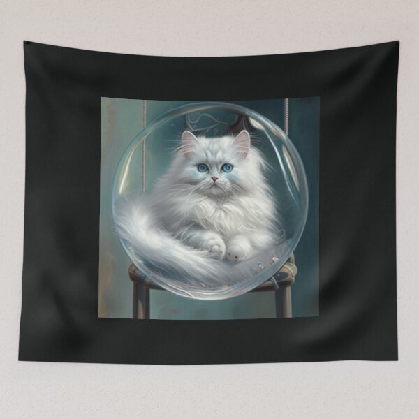 Item preview, Beautifull white cat in bubble designed and sold by zedvonzee.