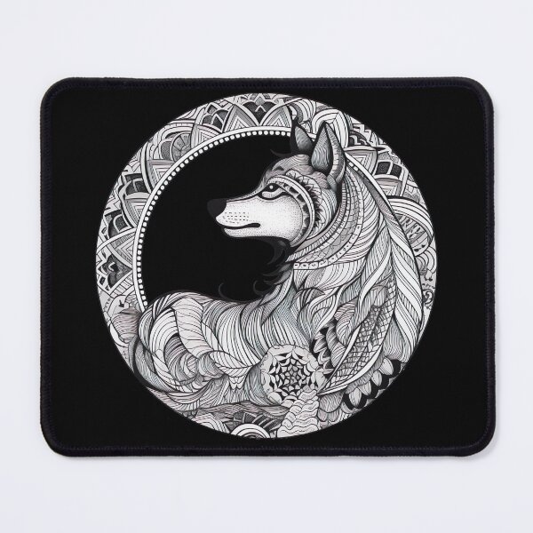 Item preview, Mandala Wolf Black & White designed and sold by Unique-Vibe.