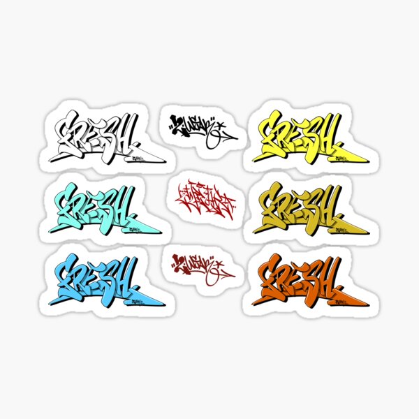 Fresh Graffiti Lettering Style Stickers Set 1.0 Sticker for Sale