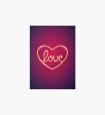Love Heart Neon Sign Art Board