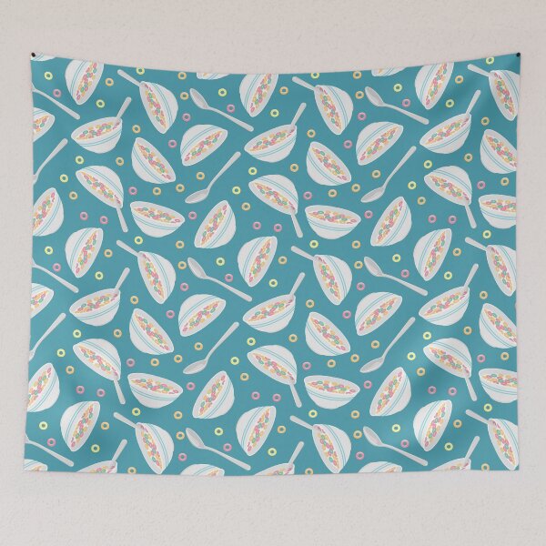 Item preview, cereal bowl toss - teal designed and sold by littlearrow.