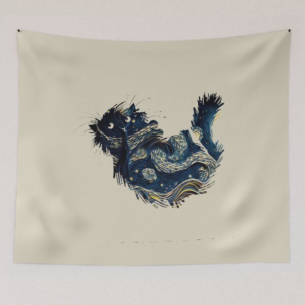 Item preview, Starry Night Van gogh Cat  designed and sold by Vangoholic.