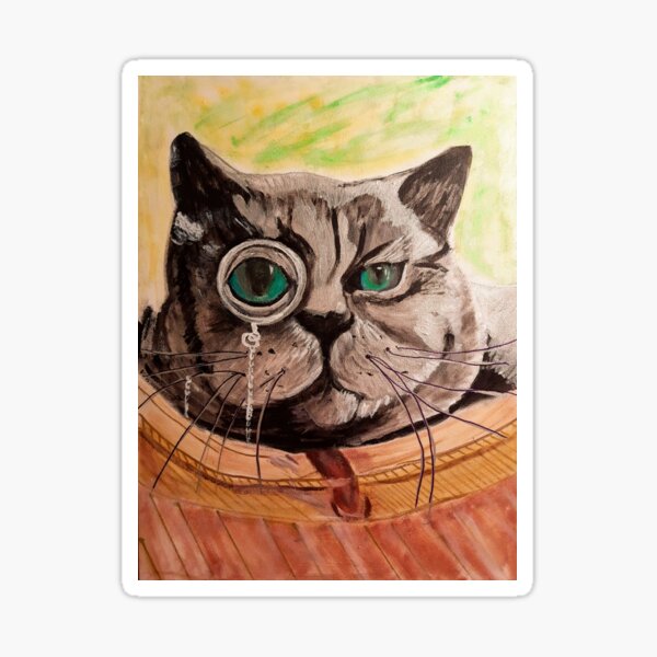Item preview, Cat with monocle designed and sold by Wojciech Wolan.