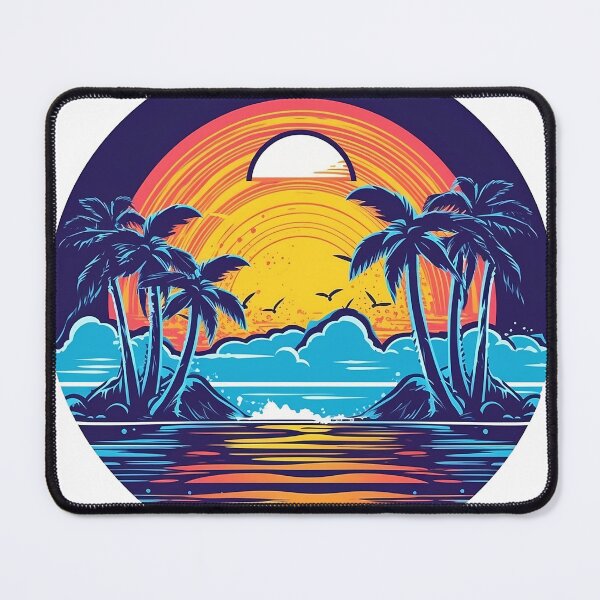 Item preview, Tropical Beach Scene with Sunset, Palm Trees, and Waves designed and sold by Merwem.