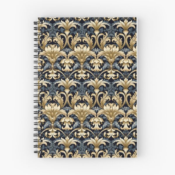Aperçu de l'œuvre Filigrane floral gothique doré et argenté créée et vendue par PatternPatty.