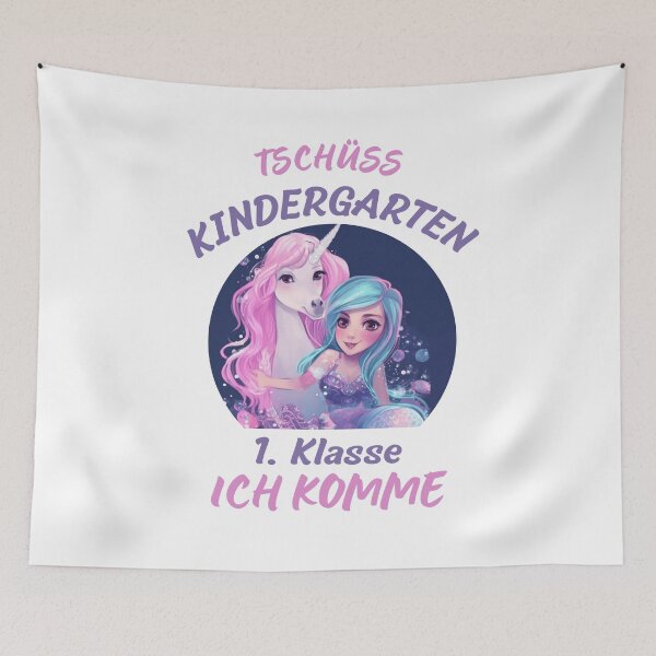 Item preview, Children starting school 2023 girls mermaid & unicorn designed and sold by Kentala.